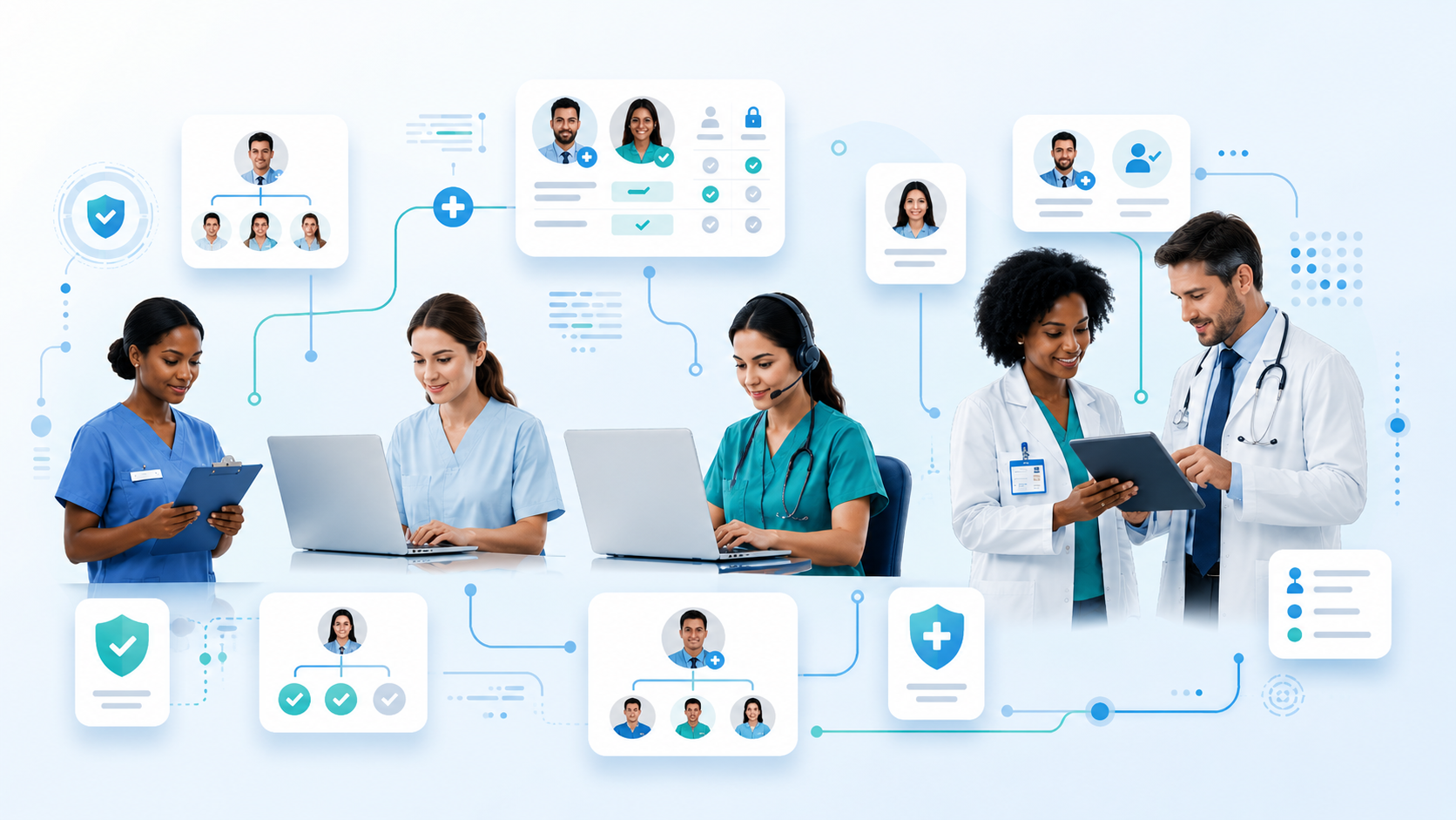 Gestión de médicos, operadores, recepción y roles